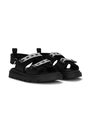 Dolce & Gabbana Kids logo-tape strappy sandals - Nero