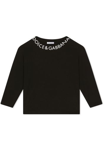 Dolce & Gabbana Kids T-shirt a maniche lunghe con stampa - Nero