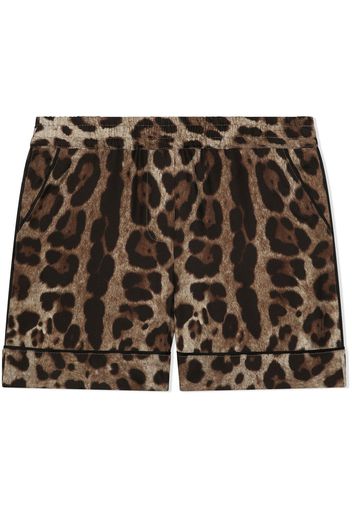 Dolce & Gabbana Kids Shorts con stampa - Marrone