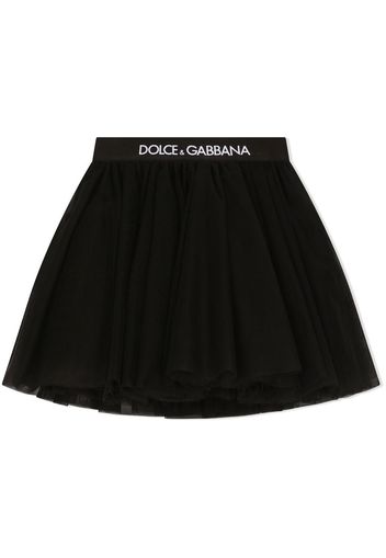 Dolce & Gabbana Kids Gonna svasata con logo - Nero