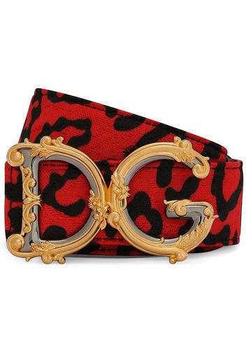 Dolce & Gabbana Cintura leopardata con logo - Rosso