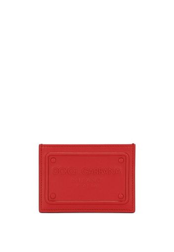 Dolce & Gabbana logo-plaque cardholder - Rosso