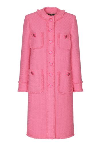 Dolce & Gabbana tweed buttoned coat - Rosa