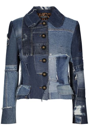 Dolce & Gabbana Giacca denim con design patchwork - Blu