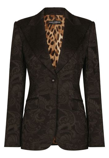 Dolce & Gabbana Blazer monopetto Turlington Ornamental con effetto jacquard - Marrone