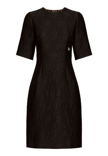 Dolce & Gabbana brocade logo flared dress - Nero