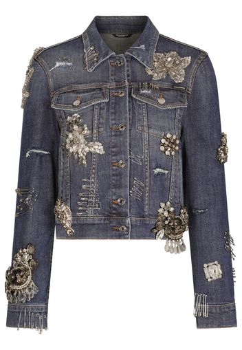 Dolce & Gabbana Giacca denim con paillettes - Blu