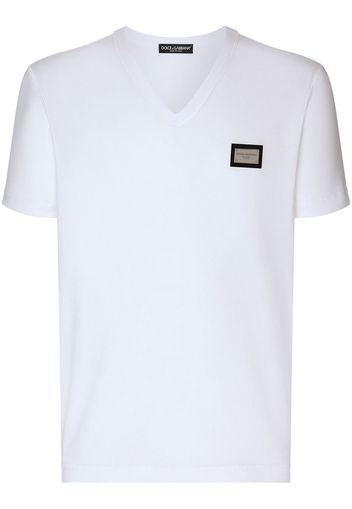 Dolce & Gabbana logo plaque-detail T-shirt - Bianco