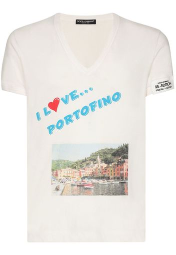 Dolce & Gabbana T-shirt con scollo a V - Bianco