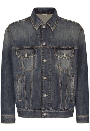 Dolce & Gabbana stonewashed four-pocket denim jacket - Blu