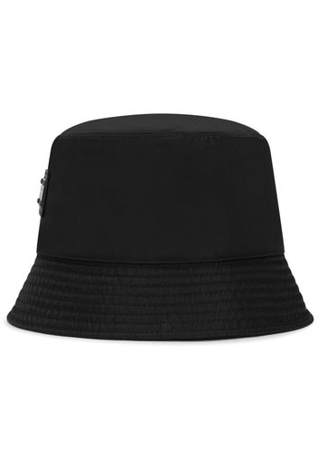 Dolce & Gabbana Cappello bucket con placca logo - Nero