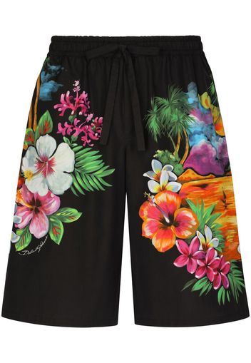 Dolce & Gabbana Bermuda a fiori - Nero