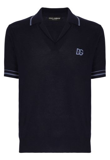 Dolce & Gabbana Polo con ricamo - Blu