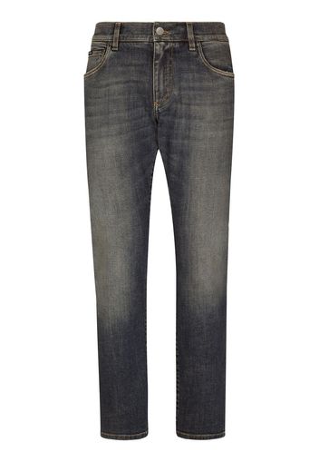 Dolce & Gabbana logo plaque straight-leg jeans - Blu