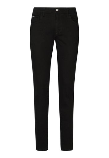 Dolce & Gabbana logo-plaque slim-cut jeans - Nero