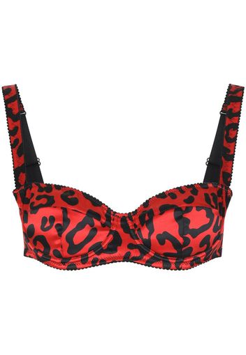 Dolce & Gabbana leopard-print balconette bra - Rosso