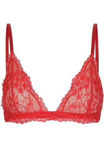 Dolce & Gabbana lace triangle bra - Rosso