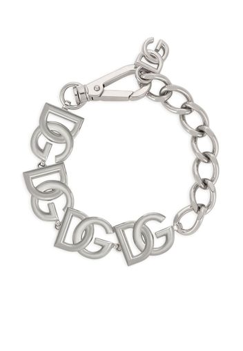 Dolce & Gabbana DG logo-plaque chain-link bracelet - Argento