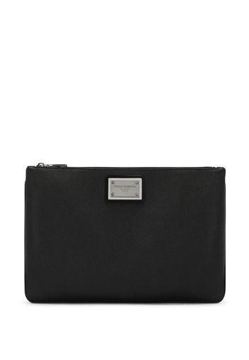 Dolce & Gabbana Clutch con placca logo - Nero