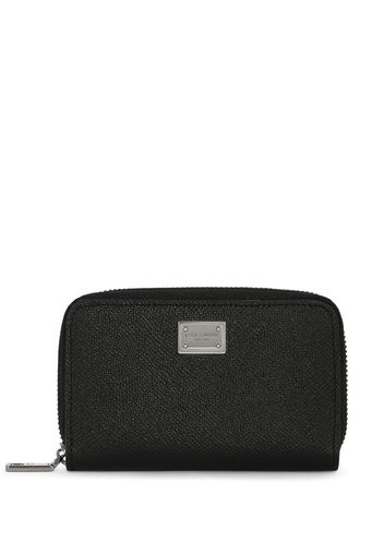 Dolce & Gabbana logo-plaque calf leather wallet - Nero