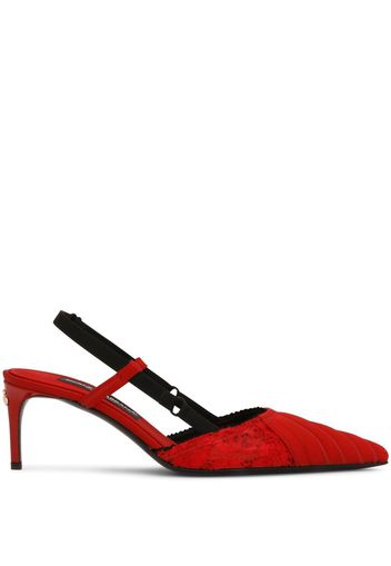 Dolce & Gabbana Sandali con bordo di pizzo - Rosso