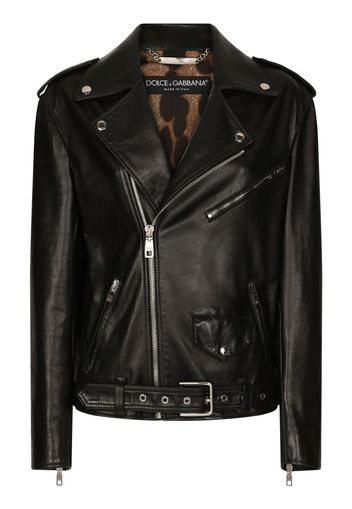 Dolce & Gabbana Giacca biker con zip - Nero