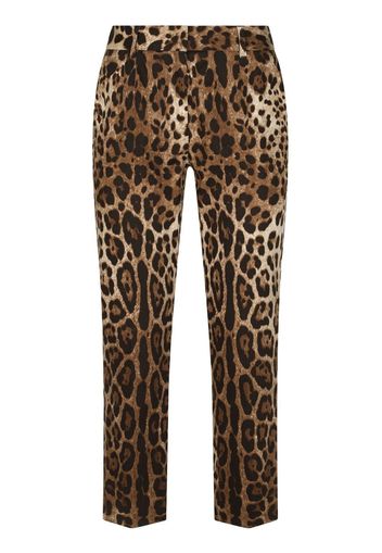 Dolce & Gabbana Pantaloni crop con stampa - Marrone