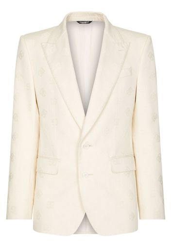 Dolce & Gabbana Blazer monopetto con logo jacquard - Toni neutri