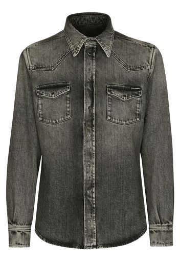 Dolce & Gabbana Camicia denim con effetto sfumato - Grigio