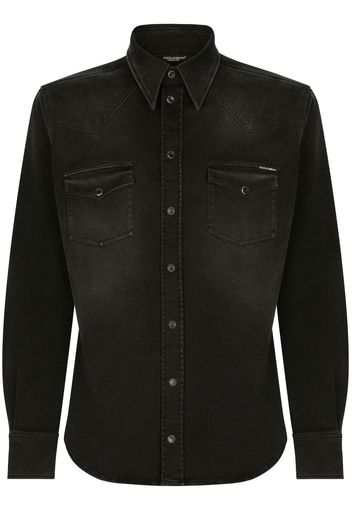 Dolce & Gabbana Camicia denim a maniche lunghe - Nero