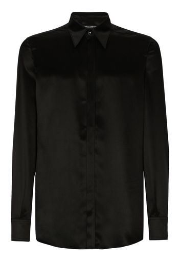 Dolce & Gabbana long-sleeve silk shirt - Nero