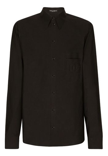 Dolce & Gabbana logo-motif cotton-blend shirt - Nero