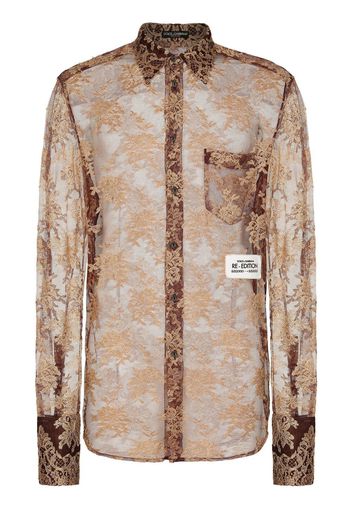 Dolce & Gabbana floral-print sheer shirt - Toni neutri