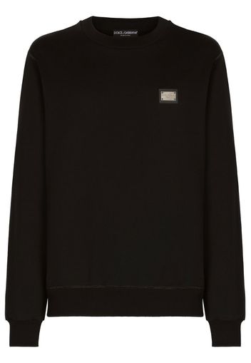 Dolce & Gabbana logo-plaque cotton sweatshirt - Nero