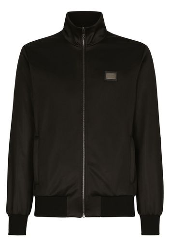 Dolce & Gabbana logo-plaque zipped track jacket - Nero