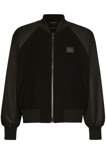 Dolce & Gabbana Bomber con placca logo - Nero