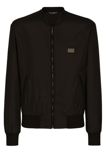 Dolce & Gabbana Bomber con placca logo - Nero