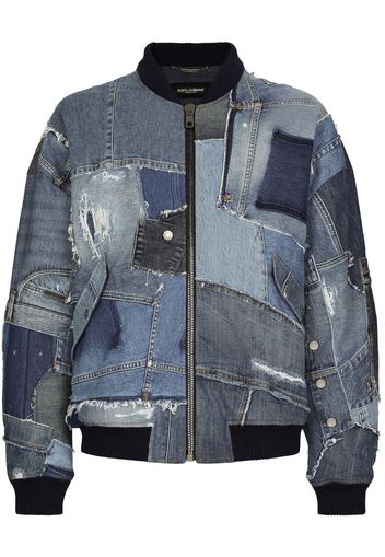 Dolce & Gabbana Bomber con design patchwork - Blu