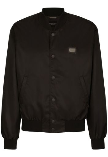 Dolce & Gabbana logo-plaque zipped bomber jacket - Nero