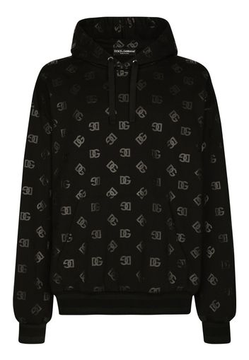 Dolce & Gabbana logo-monogram-print hoodie - Nero
