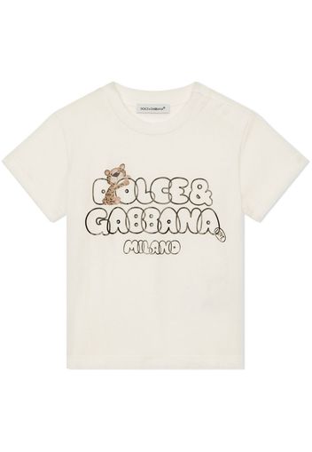 Dolce & Gabbana Kids logo-print T-shirt - Toni neutri