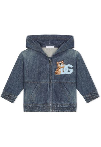 Dolce & Gabbana Kids Giacca denim con ricamo - Blu