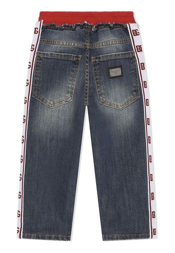 Dolce & Gabbana Kids Jeans dritti con logo - Blu