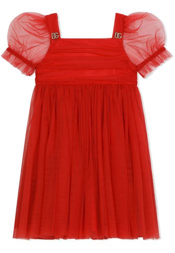 Dolce & Gabbana Kids Abito da sera con ruches - Rosso