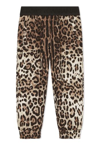 Dolce & Gabbana Kids Leggings leopardati - Marrone