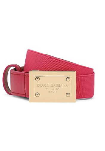 Dolce & Gabbana Kids engraved-logo buckle belt - Rosso