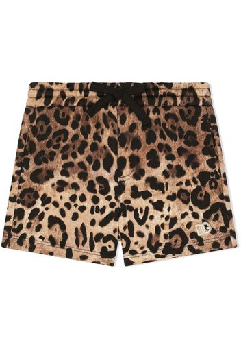 Dolce & Gabbana Kids Shorts leopardati - Marrone