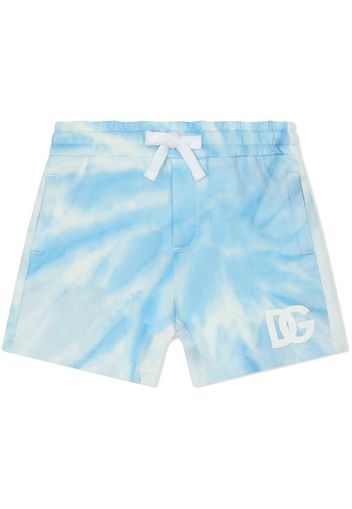 Dolce & Gabbana Kids Shorts con fantasia tie-dye - Blu