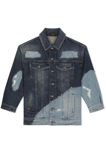 Dolce & Gabbana Kids Giacca denim con effetto vissuto - Blu