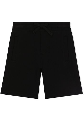 Dolce & Gabbana Kids Shorts sportivi con placca logo - Nero